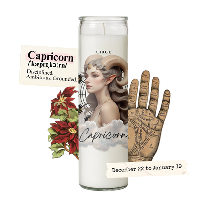 Zodiac Candle Collection – Lavender Vanilla Scented, Gemstone-Infused Astrology Candles