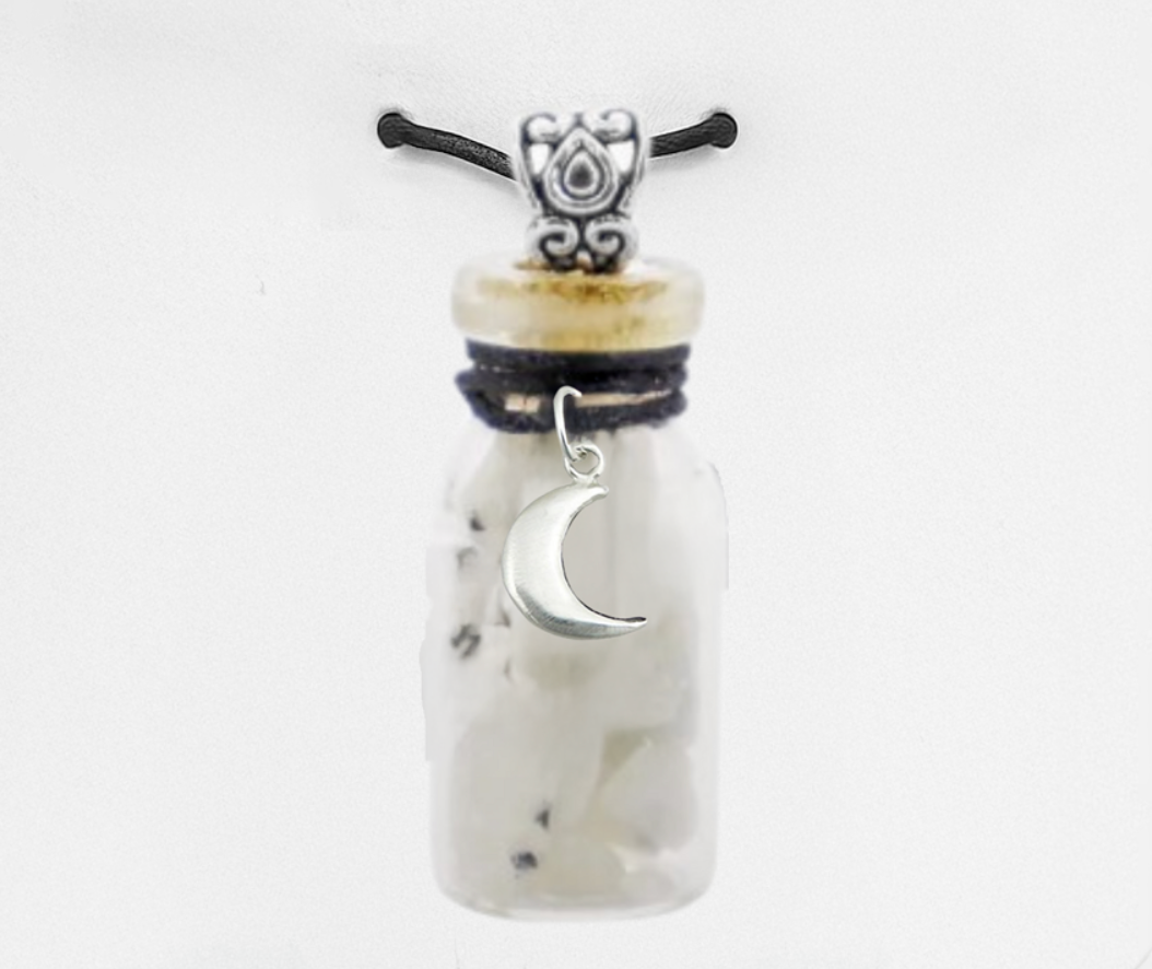 Divine Intuition – Rainbow Moonstone + Moon Charm  from Circe Boutique