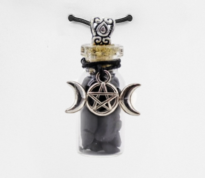 Protection & Grounding – Black Obsidian + Triple Moon Charm  from Circe Boutique