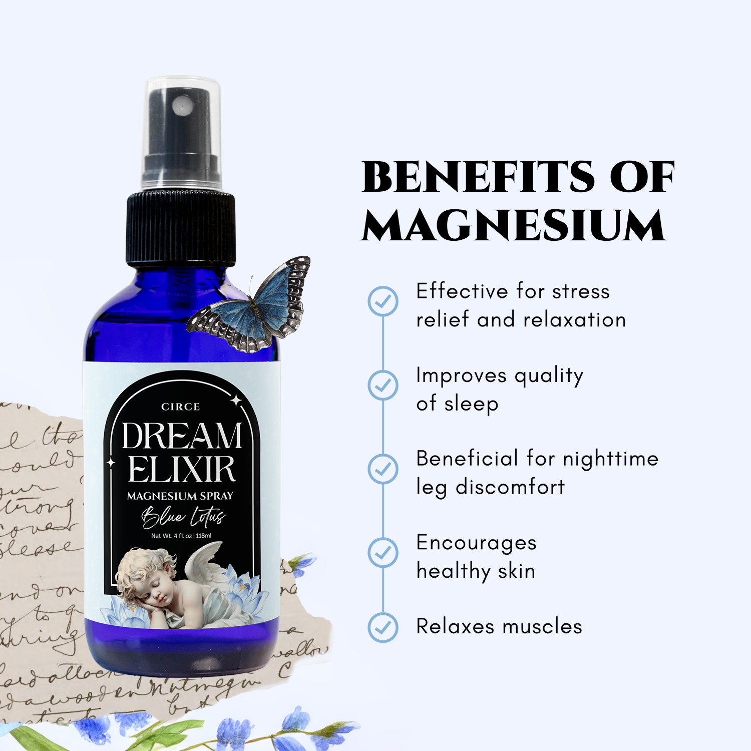 Dream Elixir Magnesium Body Spray - Blue Lotus  from Circe Boutique