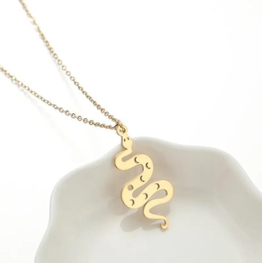 N84-85-Mystic Snake Stainless Steel Pendant Necklace - 2 Colors Available - Jewelry  from Shein