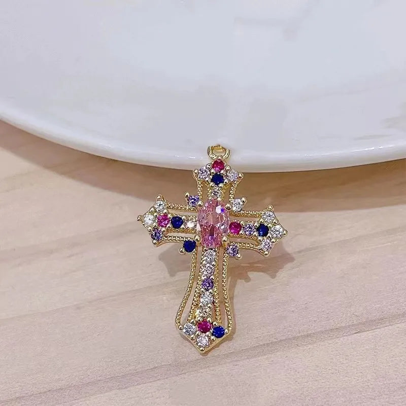 N10-Elegant Cross Zircon Pendant Necklace - Jewelry  from Nihao jewelry