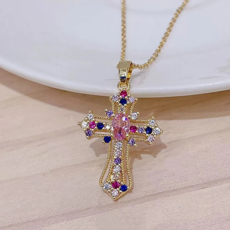 N10-Elegant Cross Zircon Pendant Necklace - Jewelry  from Nihao jewelry