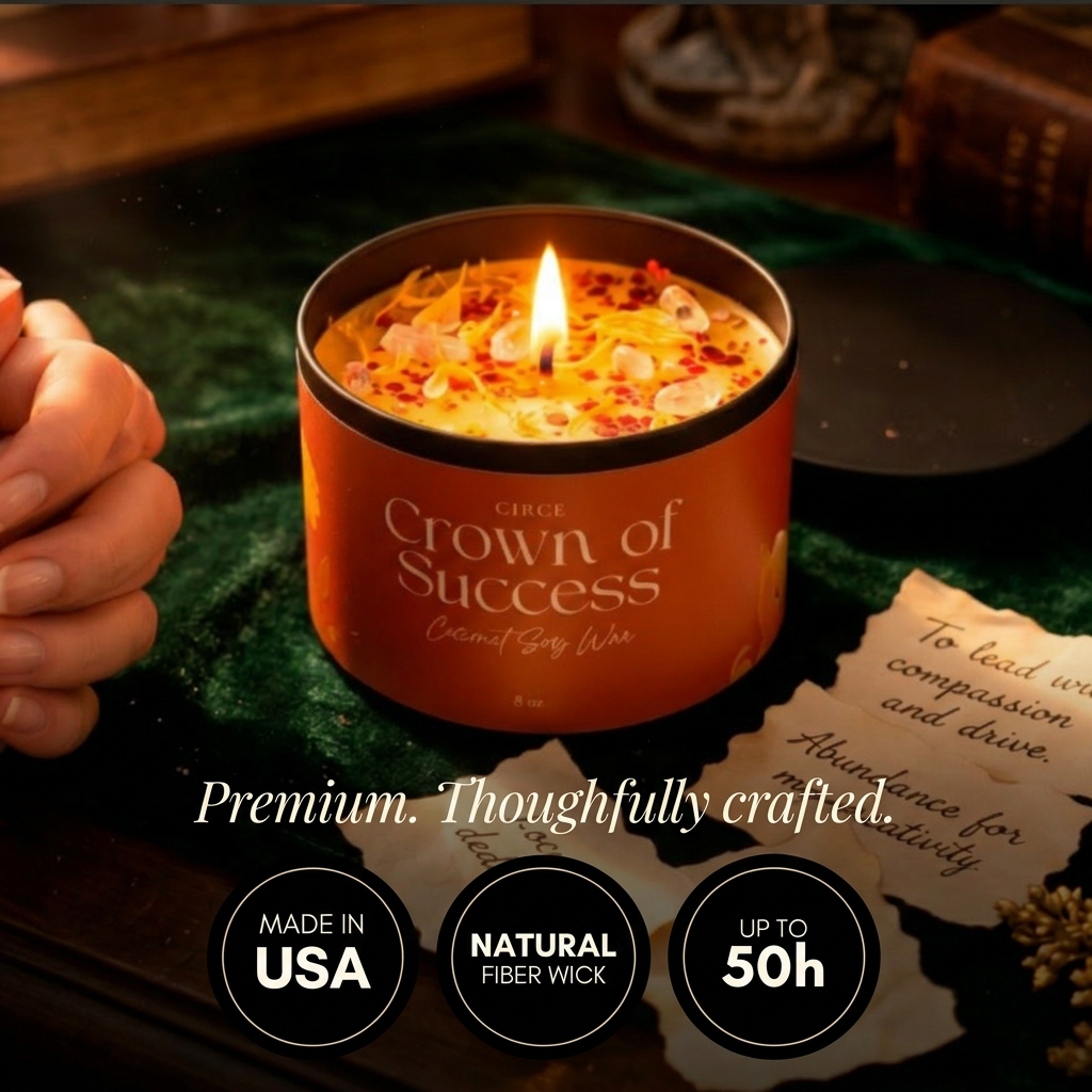 Crown of Success Spell Candle – Career & Confidence Manifestation Candle | 8 oz