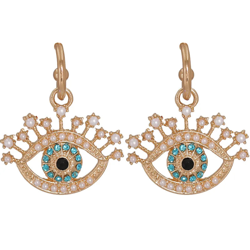 E15-Glam Evil Eye Drop Earrings - Jewelry  from CirceBoutique