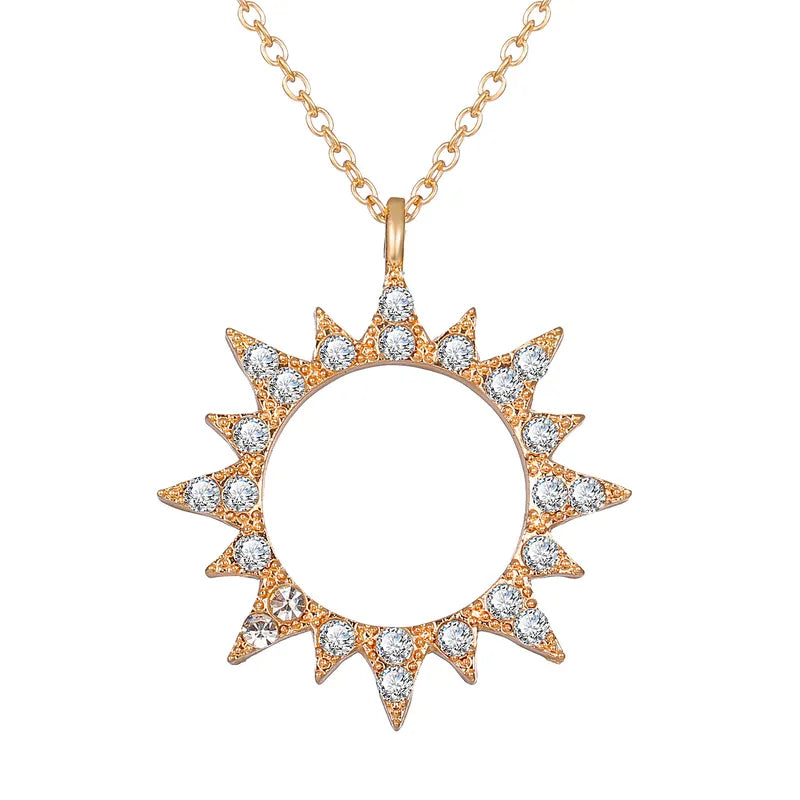 N114 - Diamond Sun Necklace  - Jewelry  from Nihao jewelry