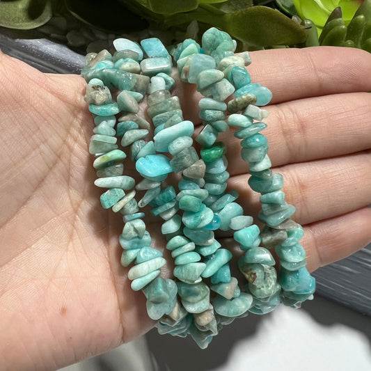 Amazonite Chip Stretch Bracelet - Jewelry  from Circe Boutique