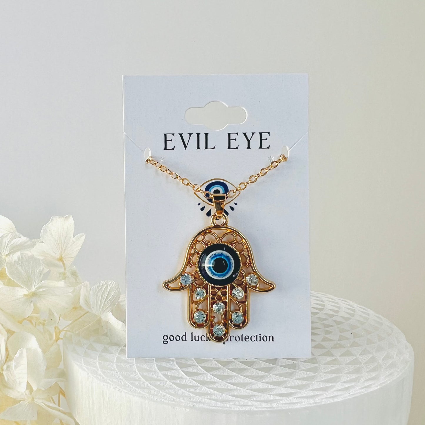 N6&7-Evil Eye & Rhinestone Pendant Necklace- Jewelry  from Shein