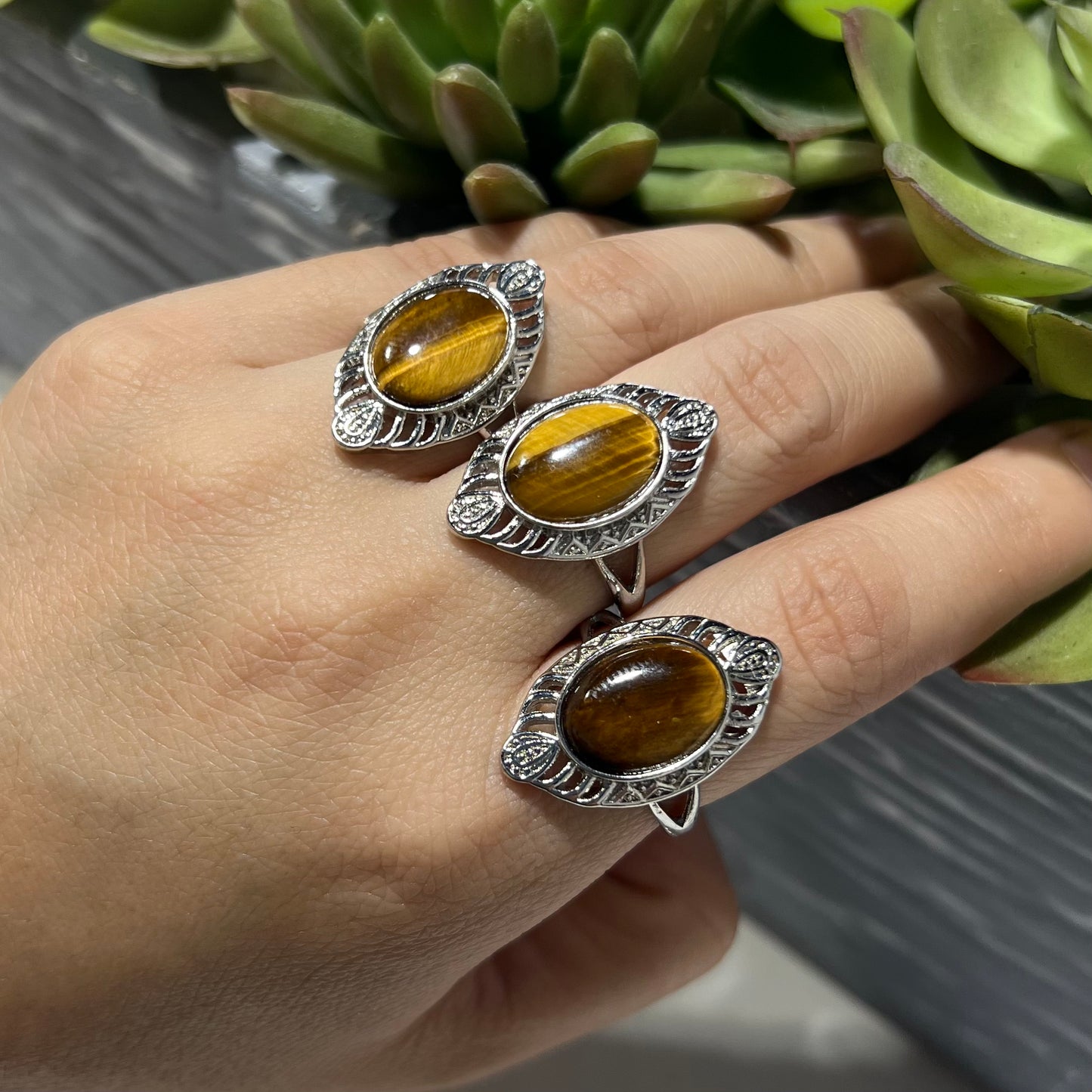 Tiger's Eye Vintage Adjustable Ring - Jewelry  from China Wholesaler