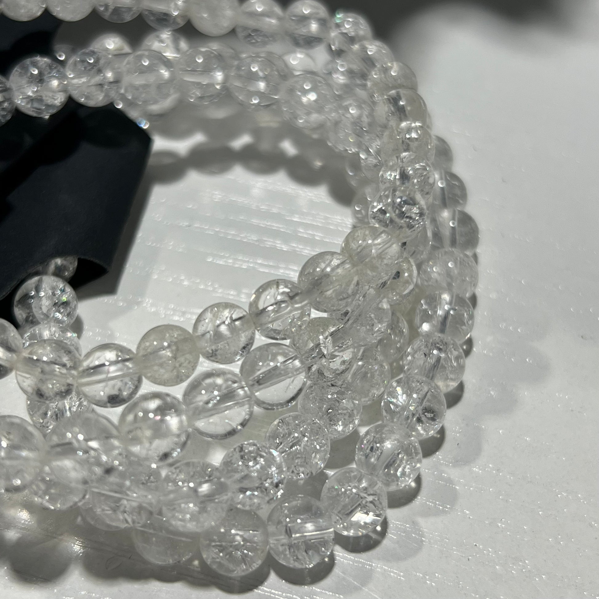 Clear Quartz Round Bead Stretch Bracelet - Jewelry  from CirceBoutique