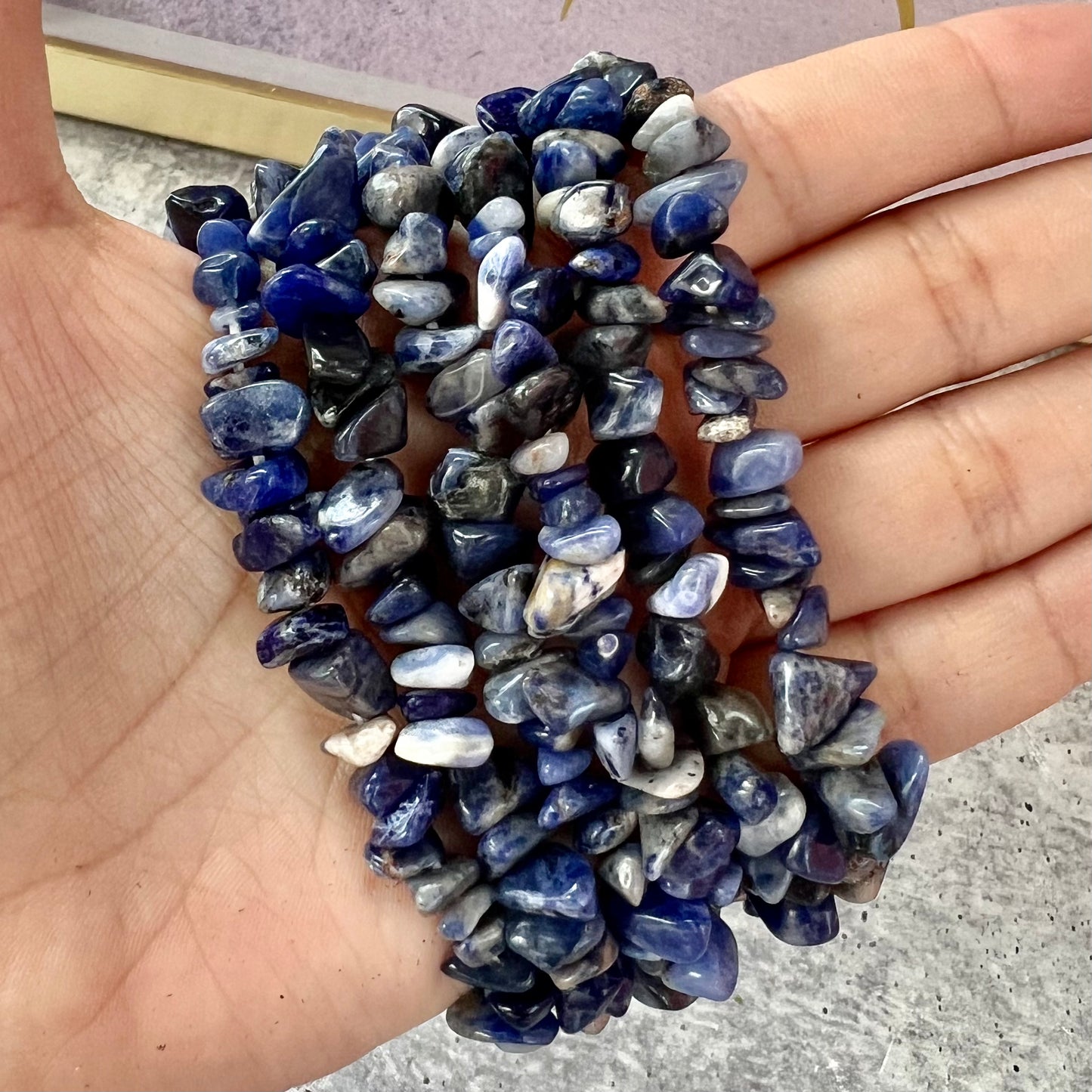 Sodalite Chip Stretch Bracelet - Jewelry  from Circe Boutique