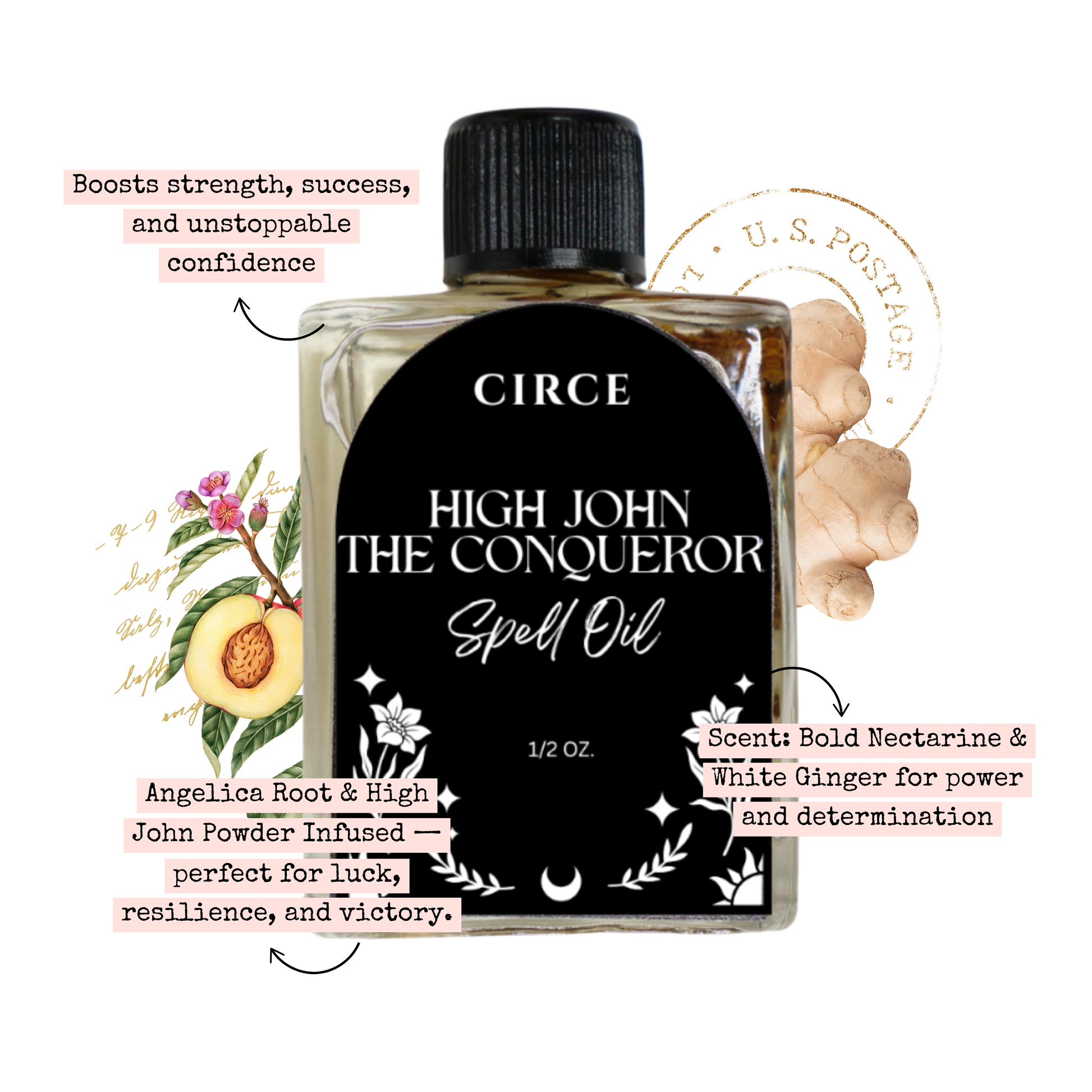 CIRCE  High John The Conqueror Spell Oil 1/2 oz.  from Circe Boutique
