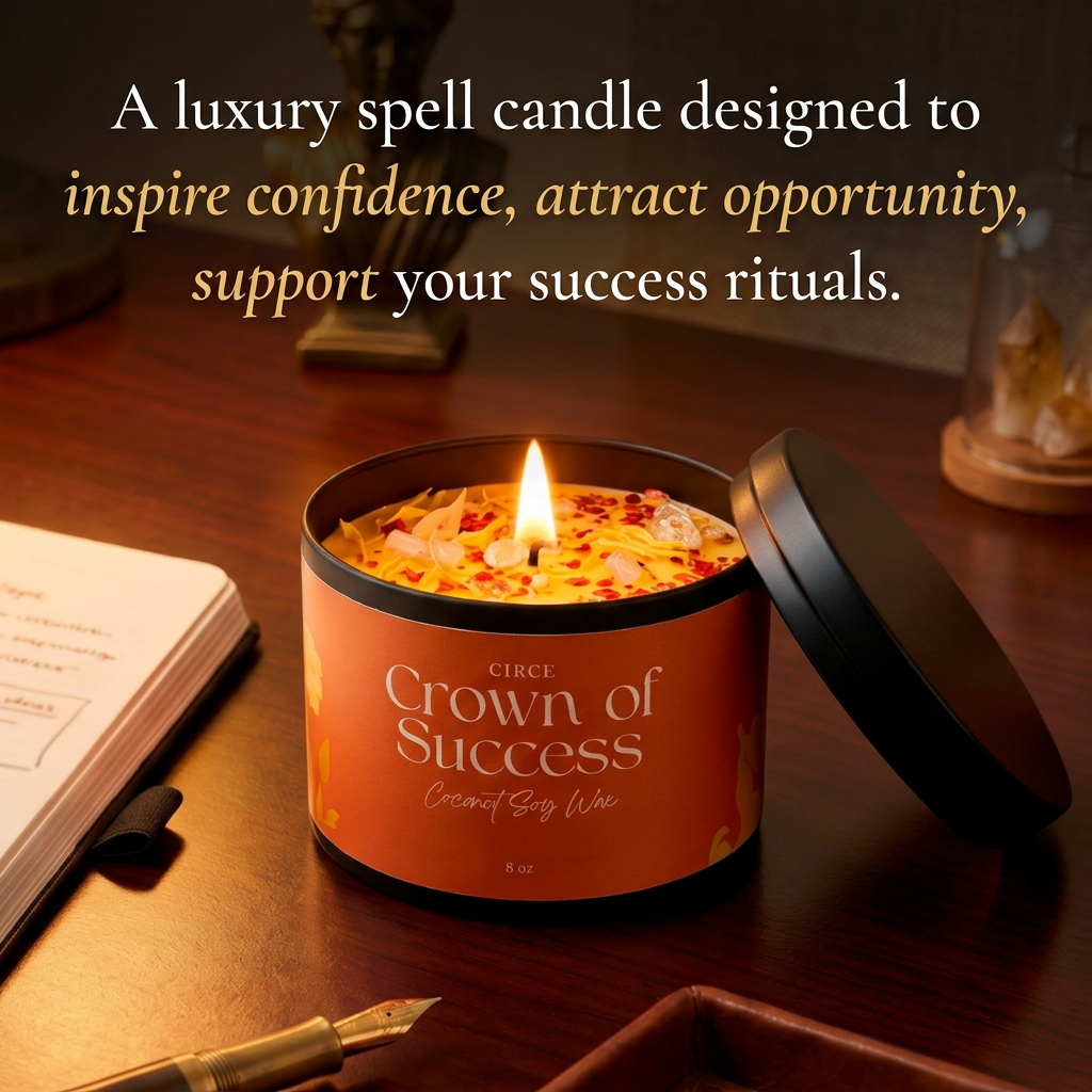 Crown of Success Spell Candle – Career & Confidence Manifestation Candle | 8 oz