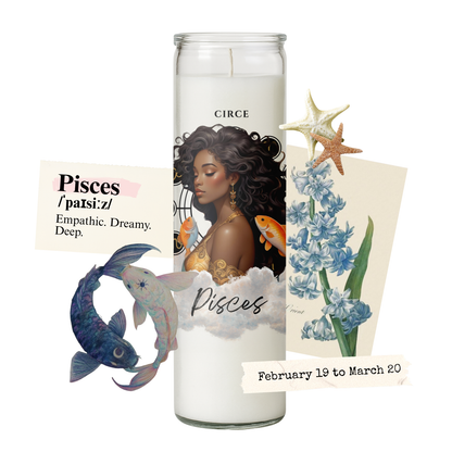 Zodiac Candle Collection – Lavender Vanilla Scented, Gemstone-Infused Astrology Candles