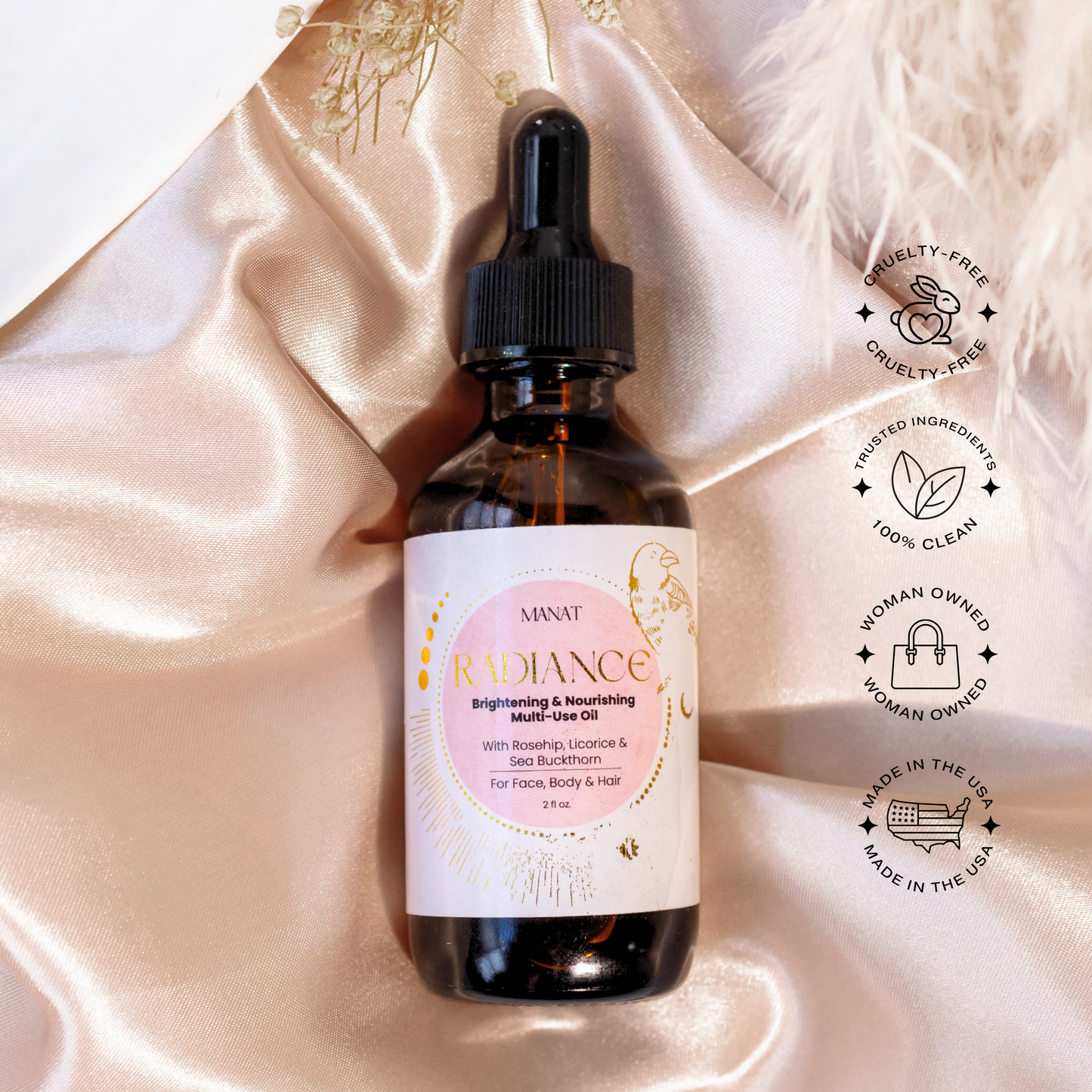 Radiance - Brightening and Nourishing Multi-Use Oil 2 oz  from Manat Beauty