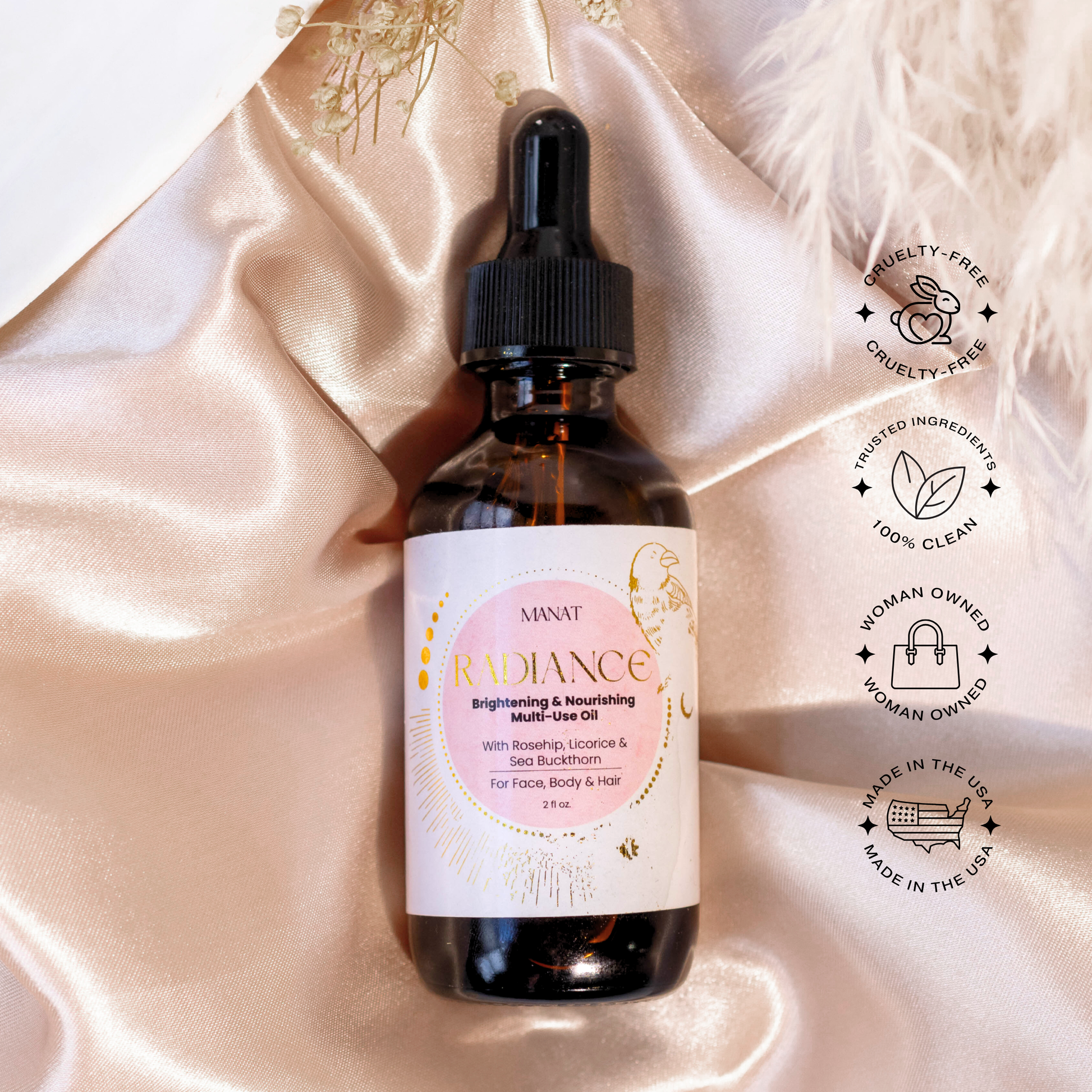 Radiance - Brightening and Nourishing Multi-Use Oil 2 oz  from Manat Beauty