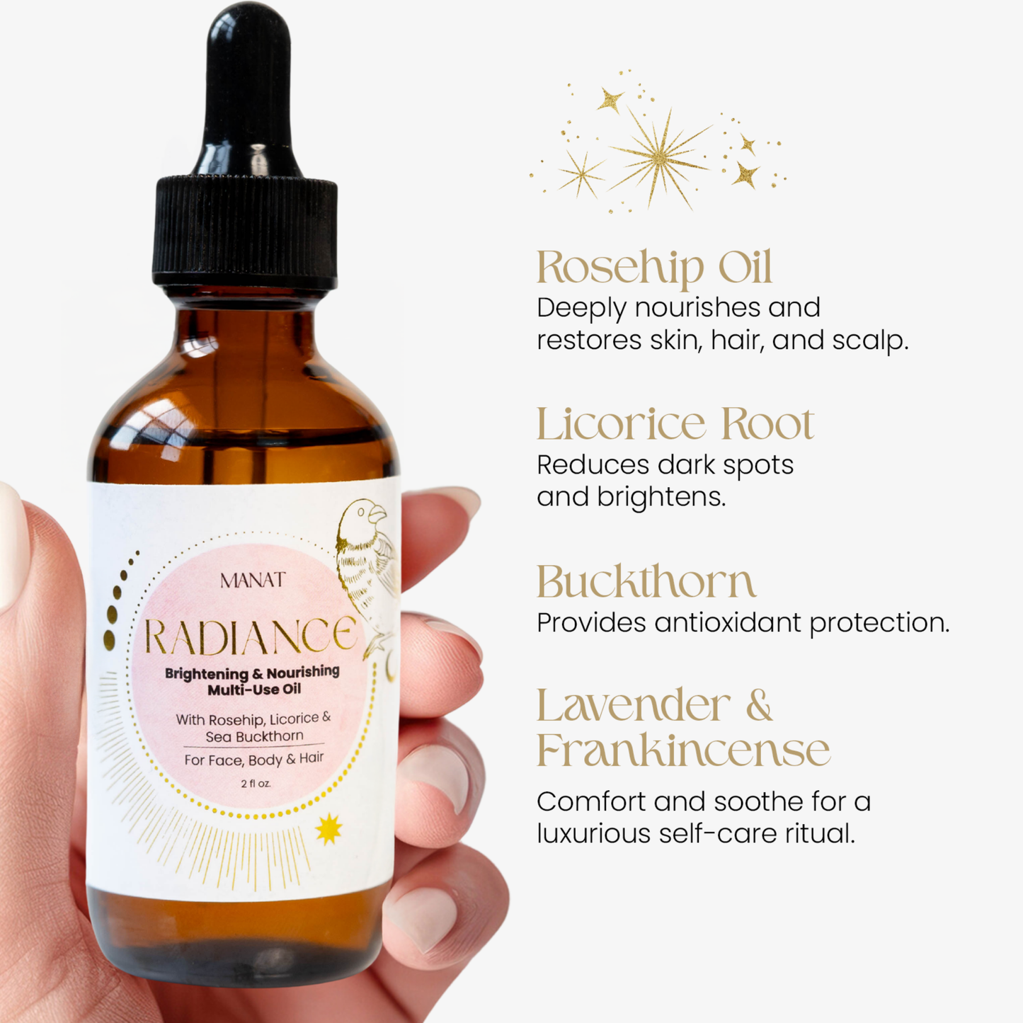 Radiance - Brightening and Nourishing Multi-Use Oil 2 oz  from Manat Beauty