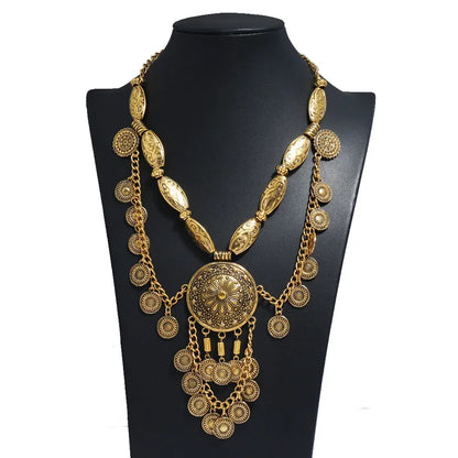 N70-Retro Ethnic Style Round Long Necklace - Jewelry  from Nihao jewelry