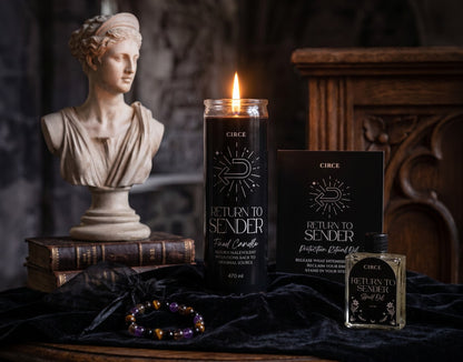 Return to Sender Protection Ritual Set – Candle, Oil & Shield Bracelet