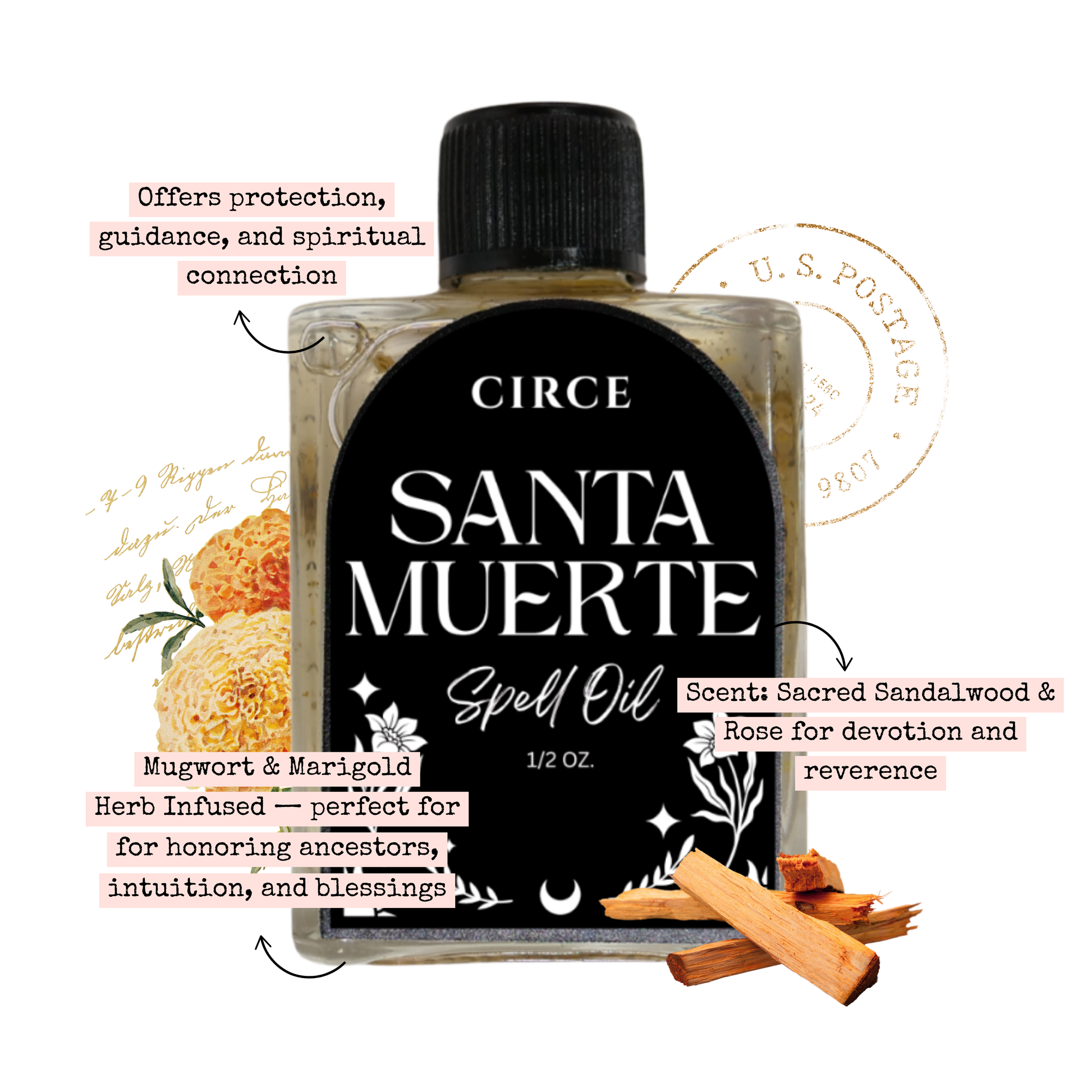 CIRCE  Santa Muerte Spell Oil 1/2 oz.  from Circe Boutique