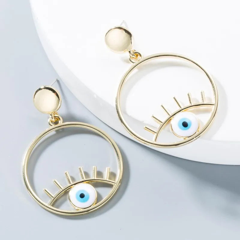 E149 - Round Evil Eye Earrings - Jewelry  from Nihao jewelry