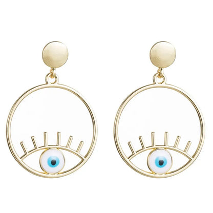 E149 - Round Evil Eye Earrings - Jewelry  from Nihao jewelry