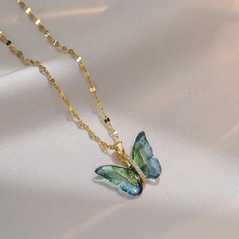 Butterfly Patchwork Pendant Necklace - Jewelry  from Nihao jewelry