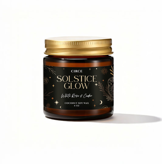 Solstice Glow – 4 oz Soy Candle | Lemon, Apple, Jasmine & Amber