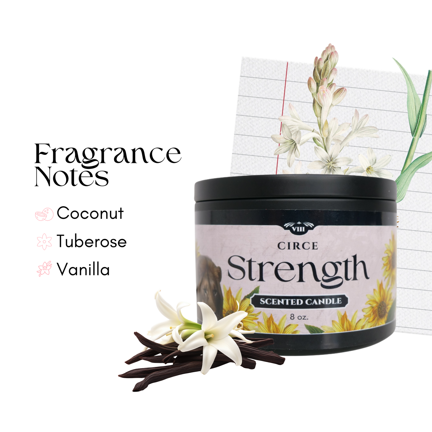 The Strength - Tarot Inspired Scented Candle 8 oz.  from Circe Boutique