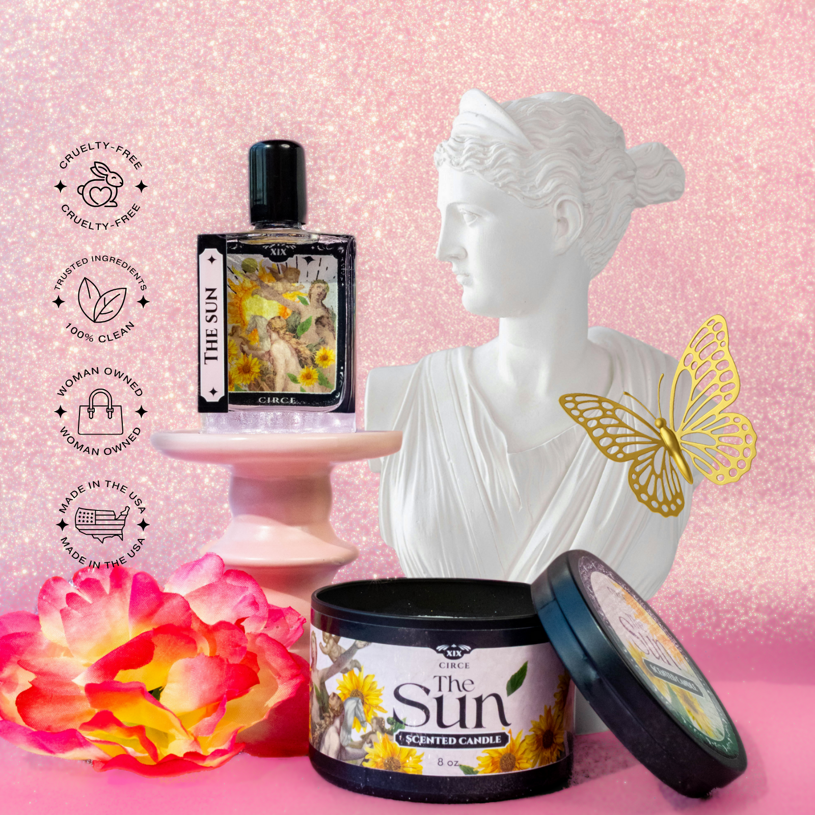 The Sun - Tarot Inspired Bundle | Apple, Daisy & Pink Peony  from Circe Boutique
