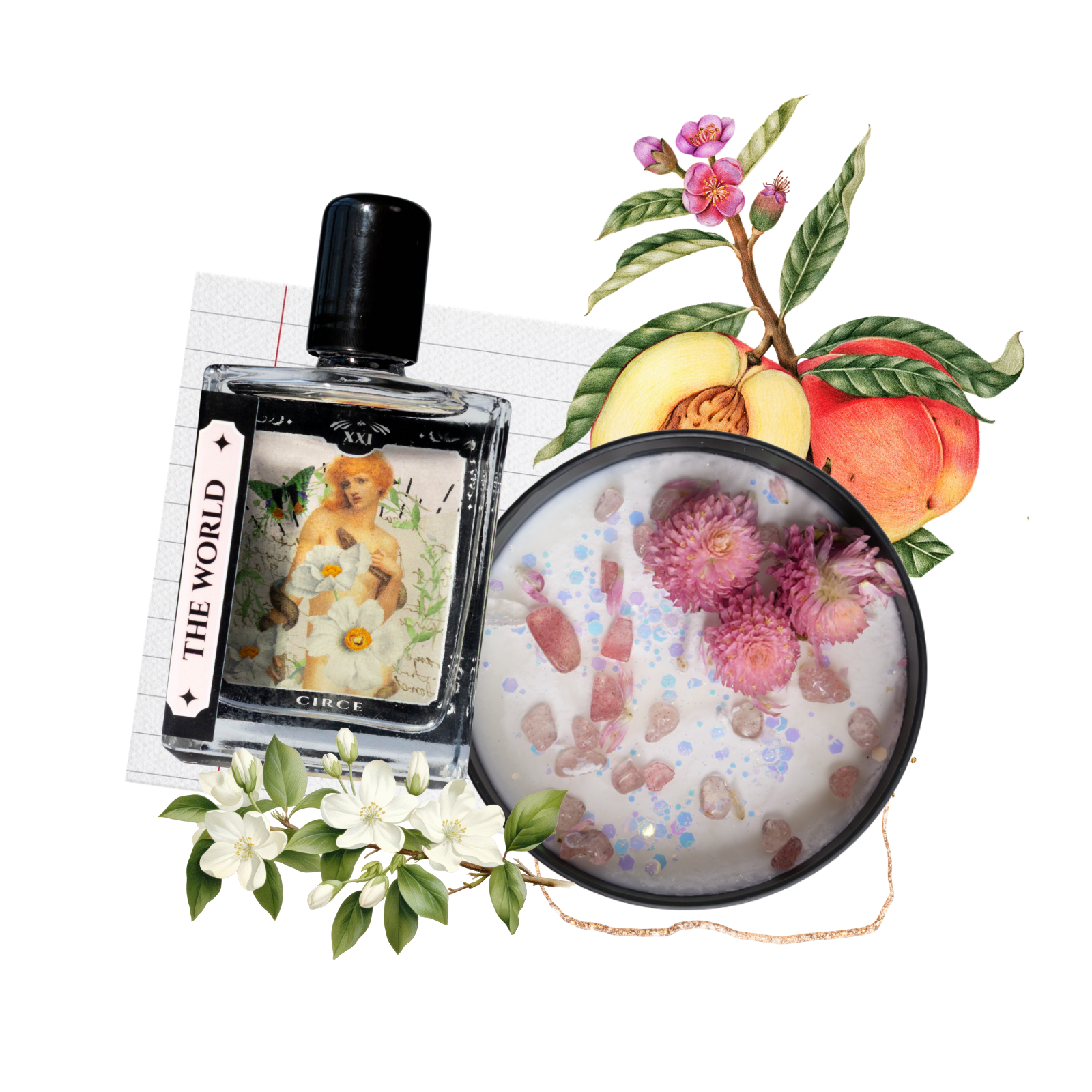 The World - Tarot Inspired Perfume - 1.7 oz Roller | Prosecco, Peach & Sandalwood  from Circe Boutique