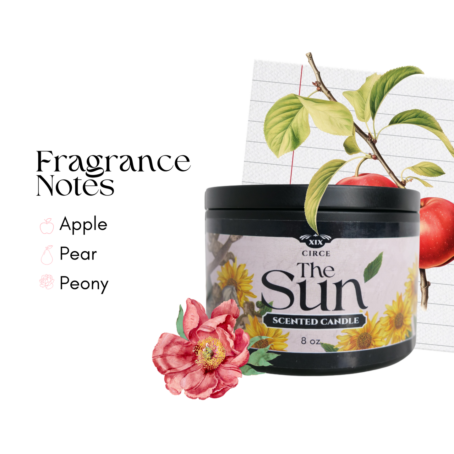 The Sun - Tarot Inspired Scented Candle 8 oz.  from Circe Boutique