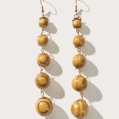 E9 - Vintage Style Wood  Drop Earrings  - Jewelry  from Nihao jewelry