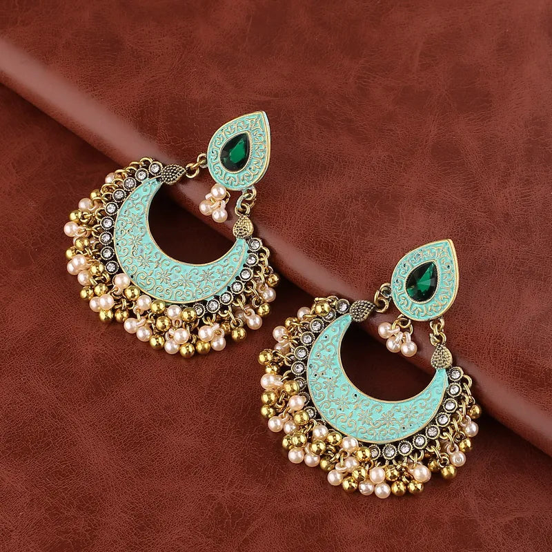 E124-Lakshmi Goddess Pearl Earrings - Jewelry  from Wholesale jewelry