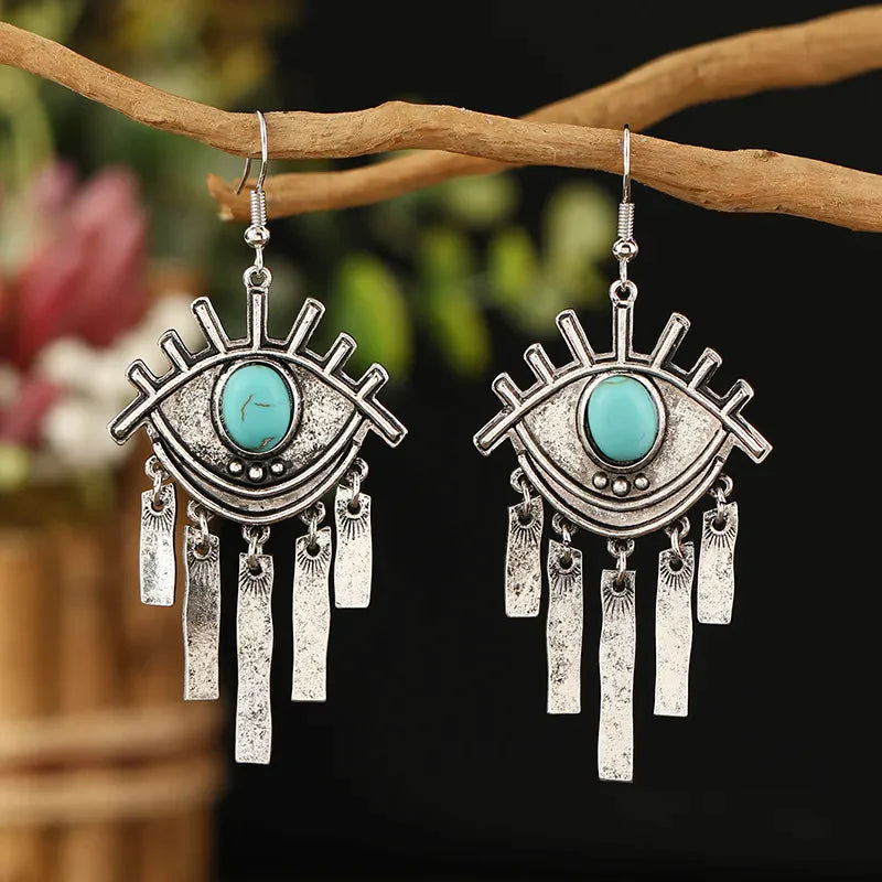 E148 - Eye Turquoise Drop Earrings - Jewelry  from Nihao jewelry