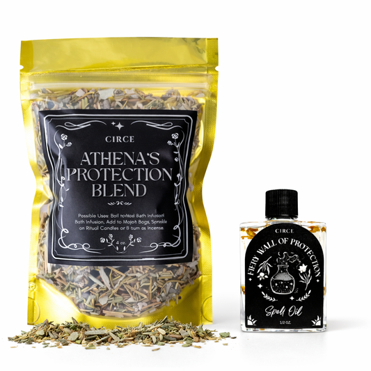 Athena's Protection Blend + Fiery Wall of Protection Spell Oil - Spiritual Protection Set