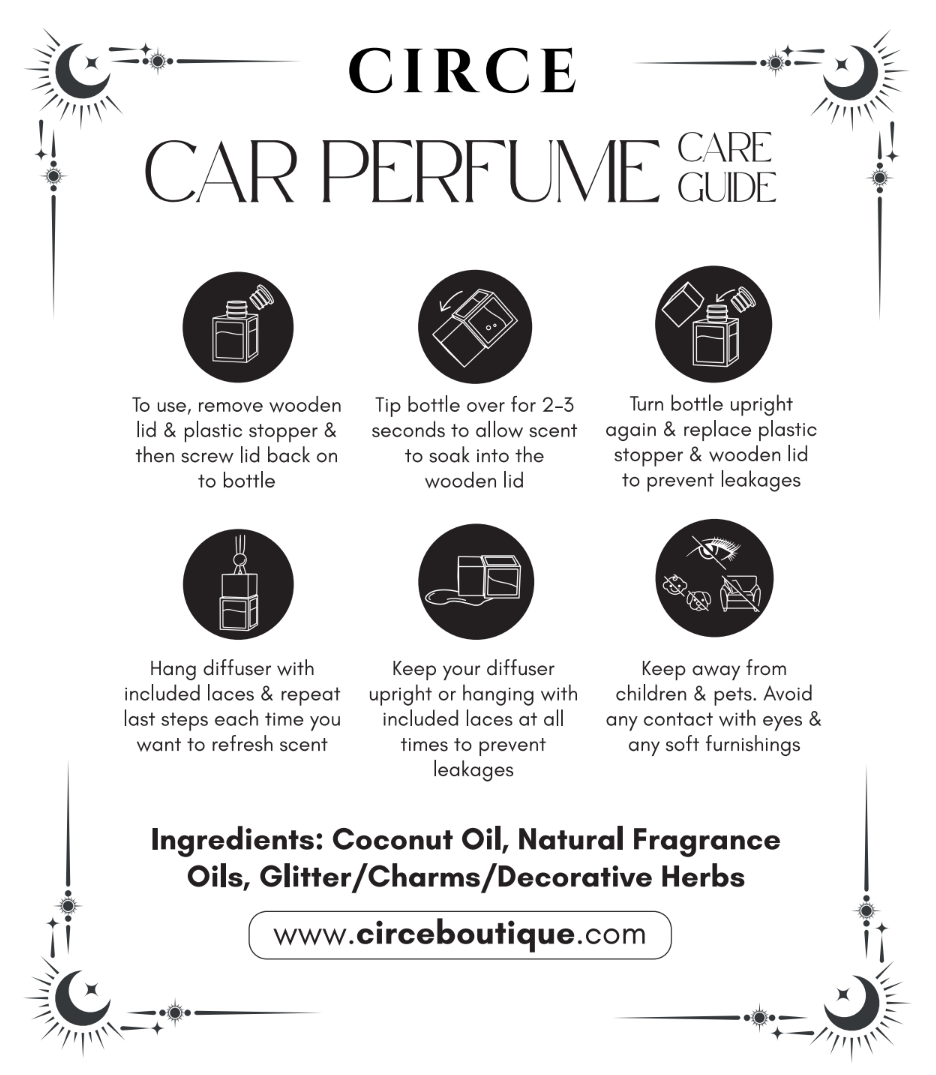 Car Perfumes - 9 Scents Available  from Circe Boutique