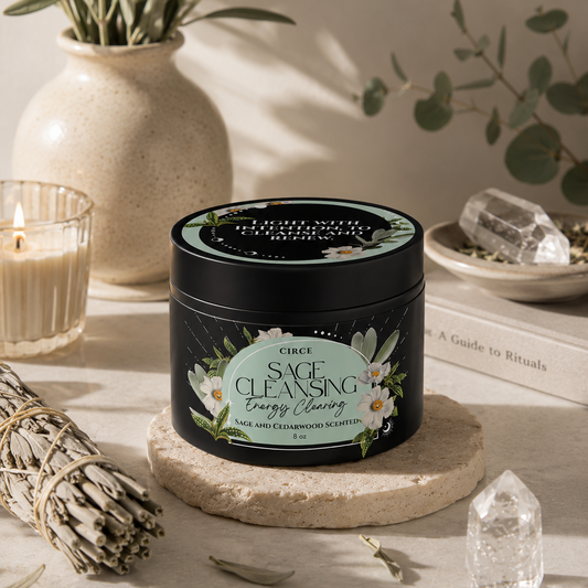 Sage Cleansing Candle - 8 oz Energy Clearing Ritual