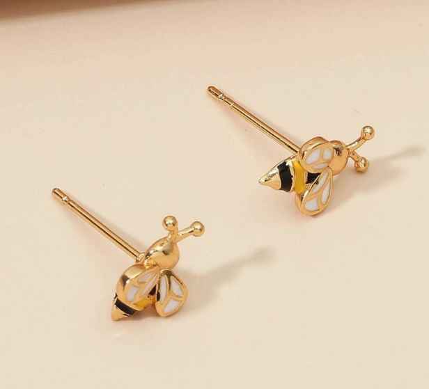 E177 - Bee Happy Bee Stud Earrings - Jewelry  from Shein