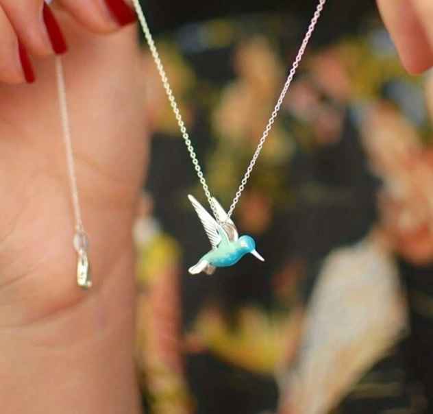N48-Hummingbird Pendant Necklace - Jewelry  from Shein