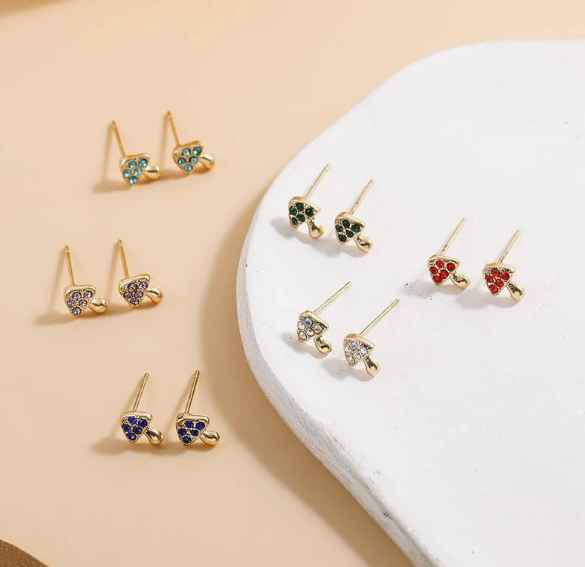 E181 - You Are Magic Mushroom Stud Earrings - 6 Colors Available - Jewelry  from Shein