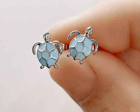 E182 - Sea Turtle  Stud Earrings - Jewelry  from Shein