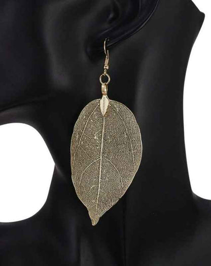 E83-Pressed Leaf Specimen Earrings - Jewelry  from Shein