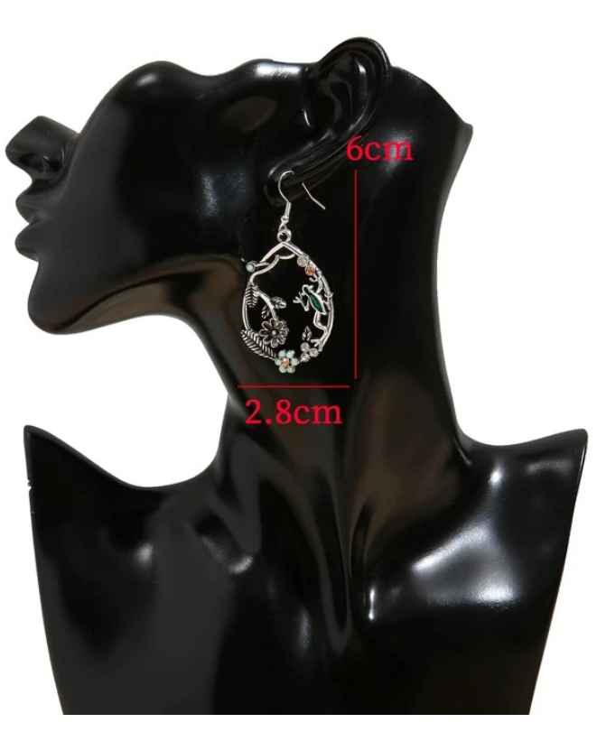 E78-Flower & Frog Decor Drop Earrings - Jewelry  from Shein