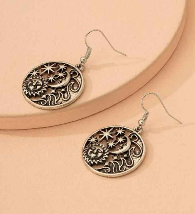 E80-Sun Moon Drop Earrings - Jewelry  from Shein
