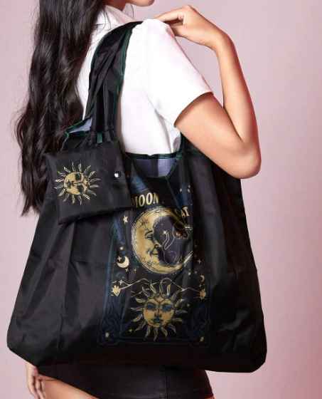 Sun, Moon & Cat Fashion Foldable Shopping Bag- Clothing & Accessories  from Shein