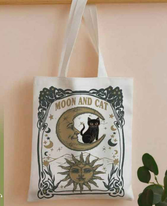 Moon & Cat Fashion Tote Bag- Clothing & Accessories  from Shein