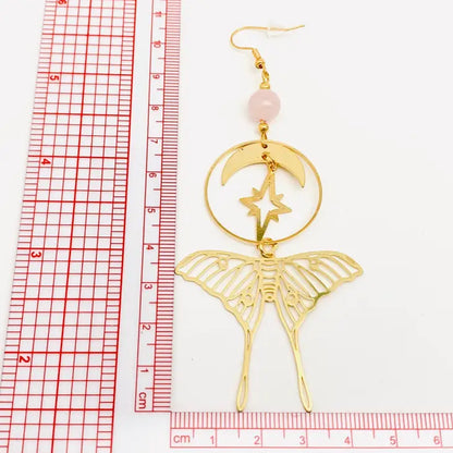E106-Stars and Moon Moths Bohemian Earrings - Jewelry  from Mio Queena