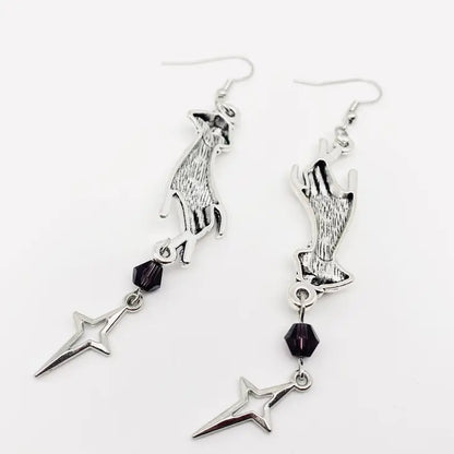 E92-Two-Handed Asymmetric Earrings - Jewelry  from Mio Queena