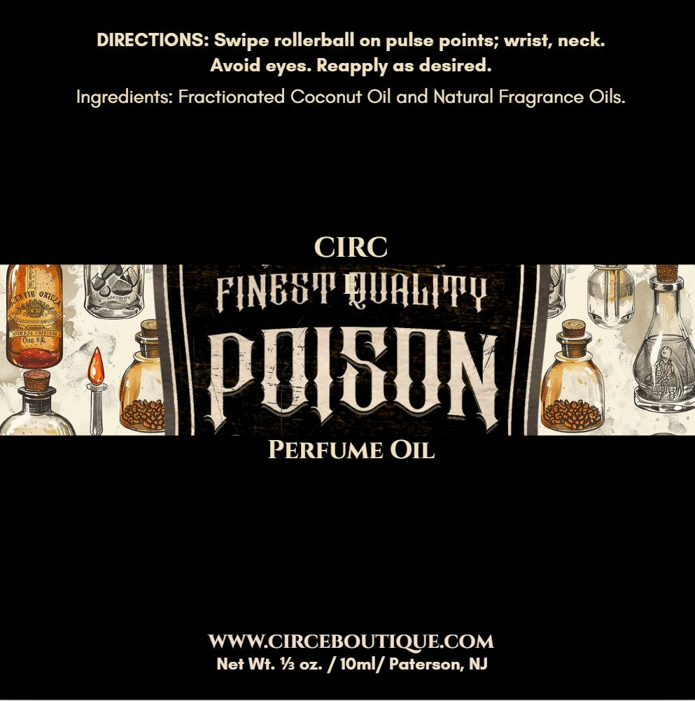 Finest Quality Poison Perfume Oil – 10ml Glass Roller Bottle